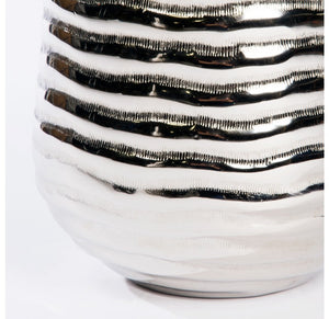 Aluminum Ribbed Planter Vase