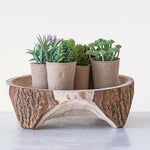 Wood Footed Plant Stand
