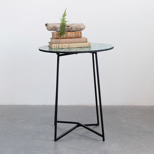 Glass Plant Stand with Metal / Table with Metal Legs
