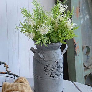 Farmhouse Rustic Metal Milk Can Vase