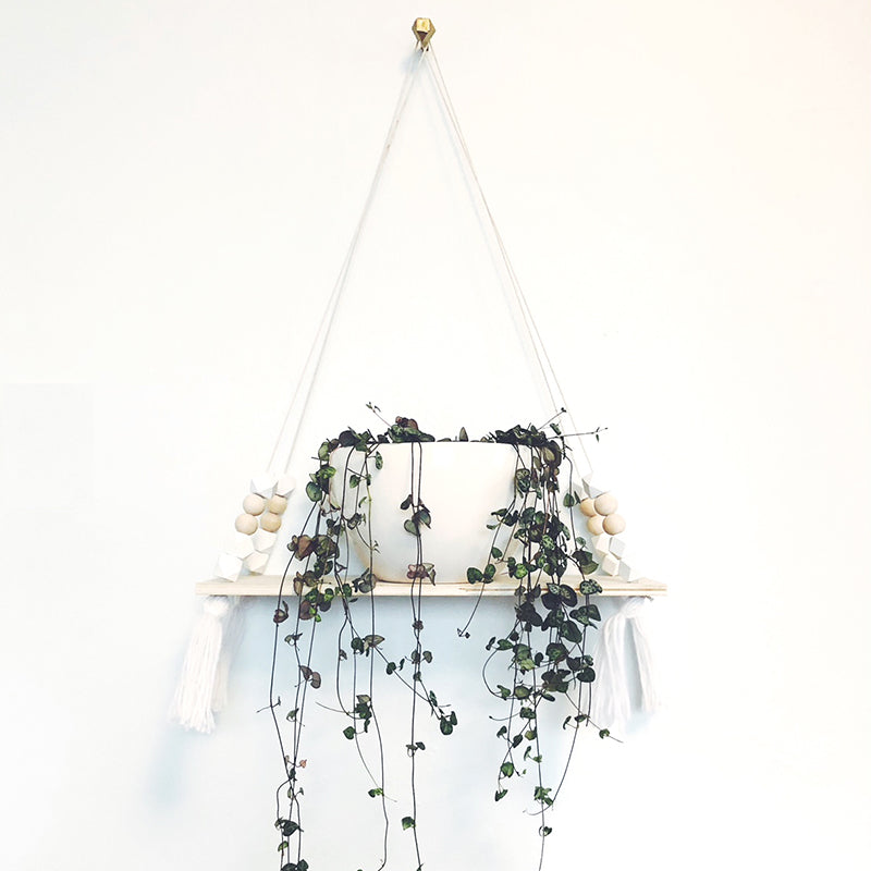 Hanging Plant Shelf with Tassels