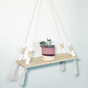 Hanging Plant Shelf with Tassels